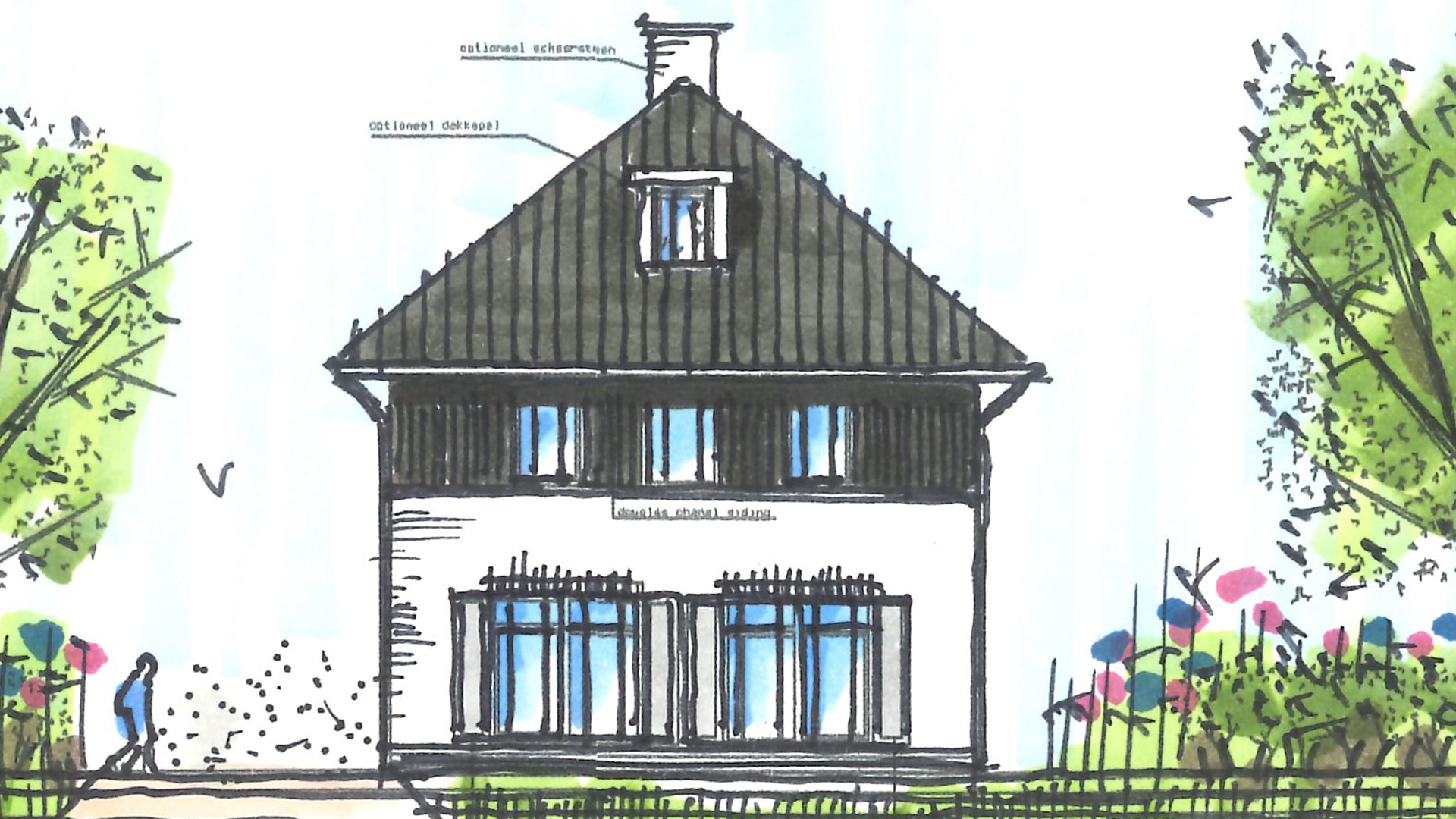 Inspiratie schets landelijk huis bouwen schildkap - Heerlijk Huis Bouwen
