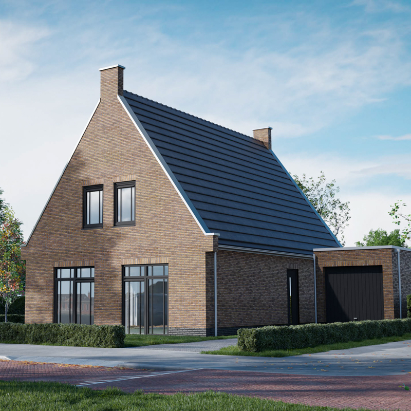 Huis type Emma Klassiek beige gevel zwarte kozijnen