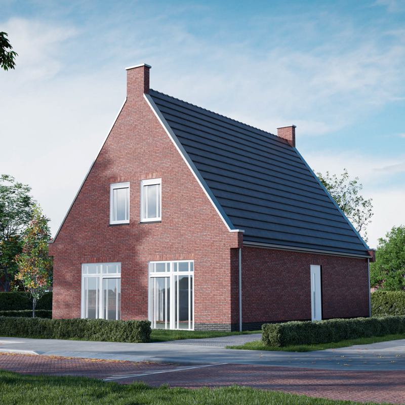 Huis type Emma Klassiek rode gevel witte kozijnen